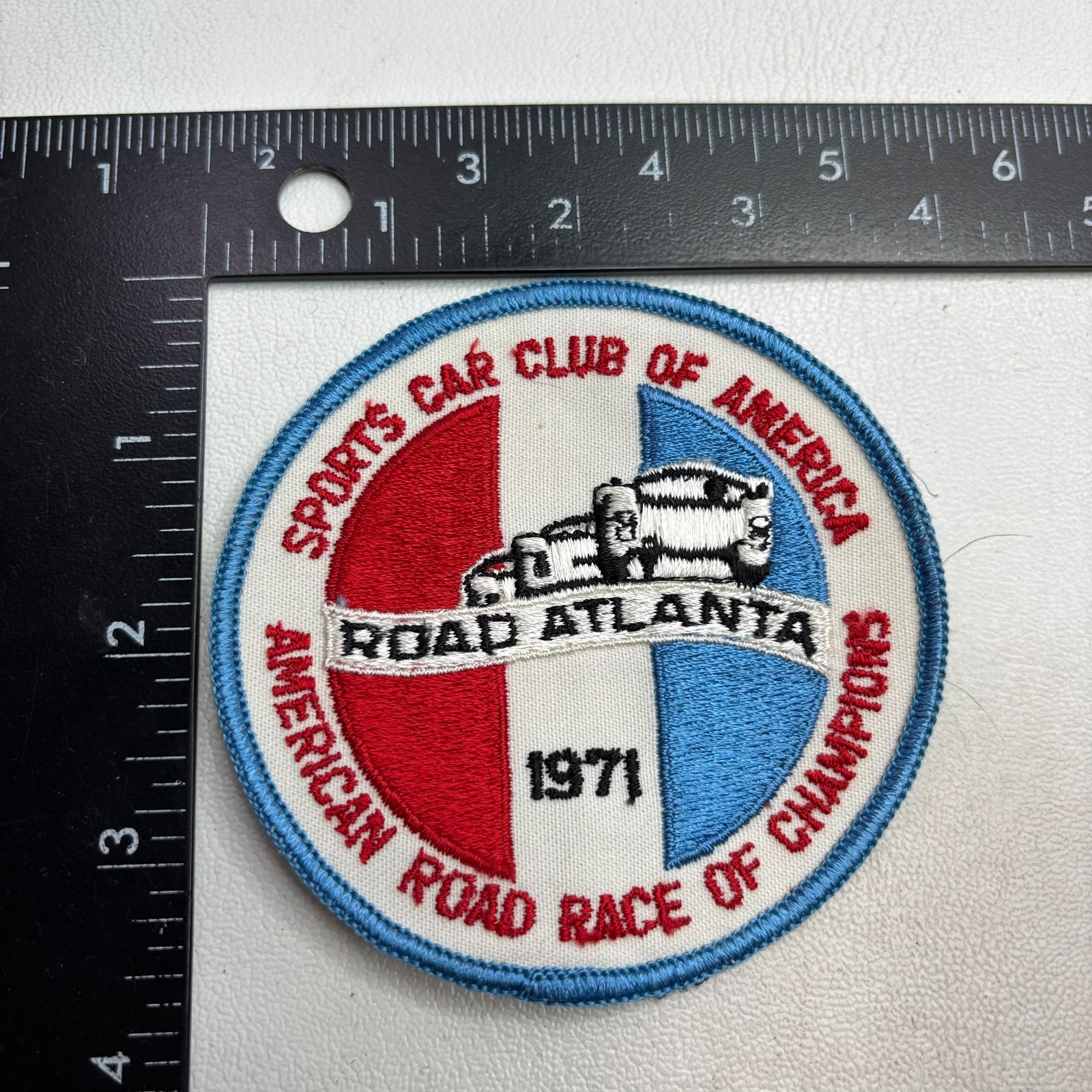 Vtg 1971 SPORTS CAR CLUB AMERICA AMERICAN ROAD RACE CHAMPIONS Auto Patch 00AG