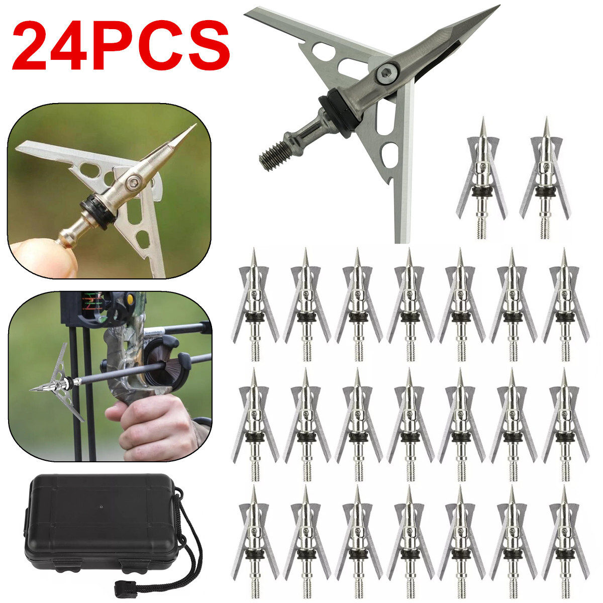24PCS 100 Grain Archery Broadheads 2\