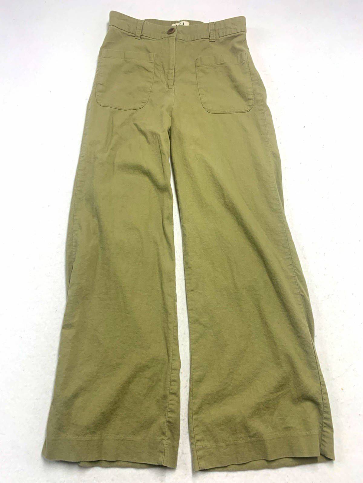 L.T.J. Letter to Juliet Womens Size S Olive Green Linen Blend Wide Leg Pants L.T.J. Letter to Juliet Womens Size S Olive Green Linen Blend Wide Leg Pants