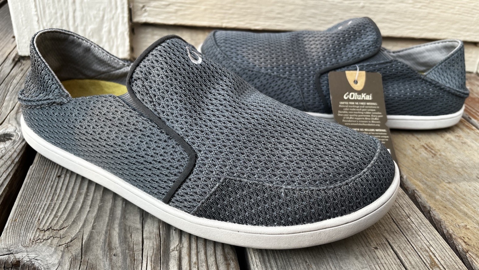 New OluKai Nohea Mesh Men\'s 8.5 Slip On Shoes - Wind Grey New OluKai Nohea Mesh Men\'s 8.5 Slip On Shoes - Wind Grey
