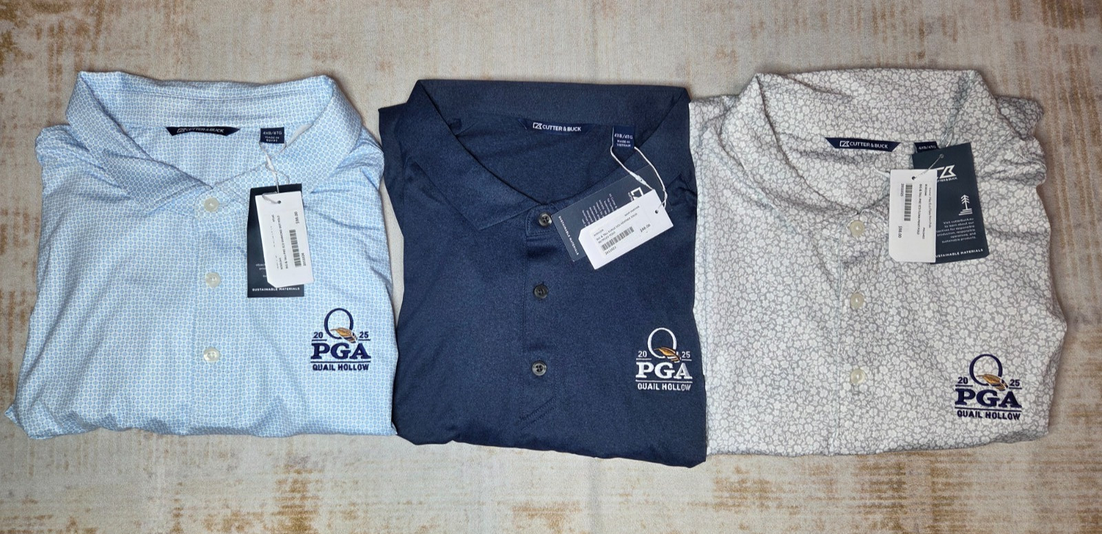 2025 PGA Championship Polo Mens 4XB Golf Cutter & Buck Shirt Lot of 3 $284 Value