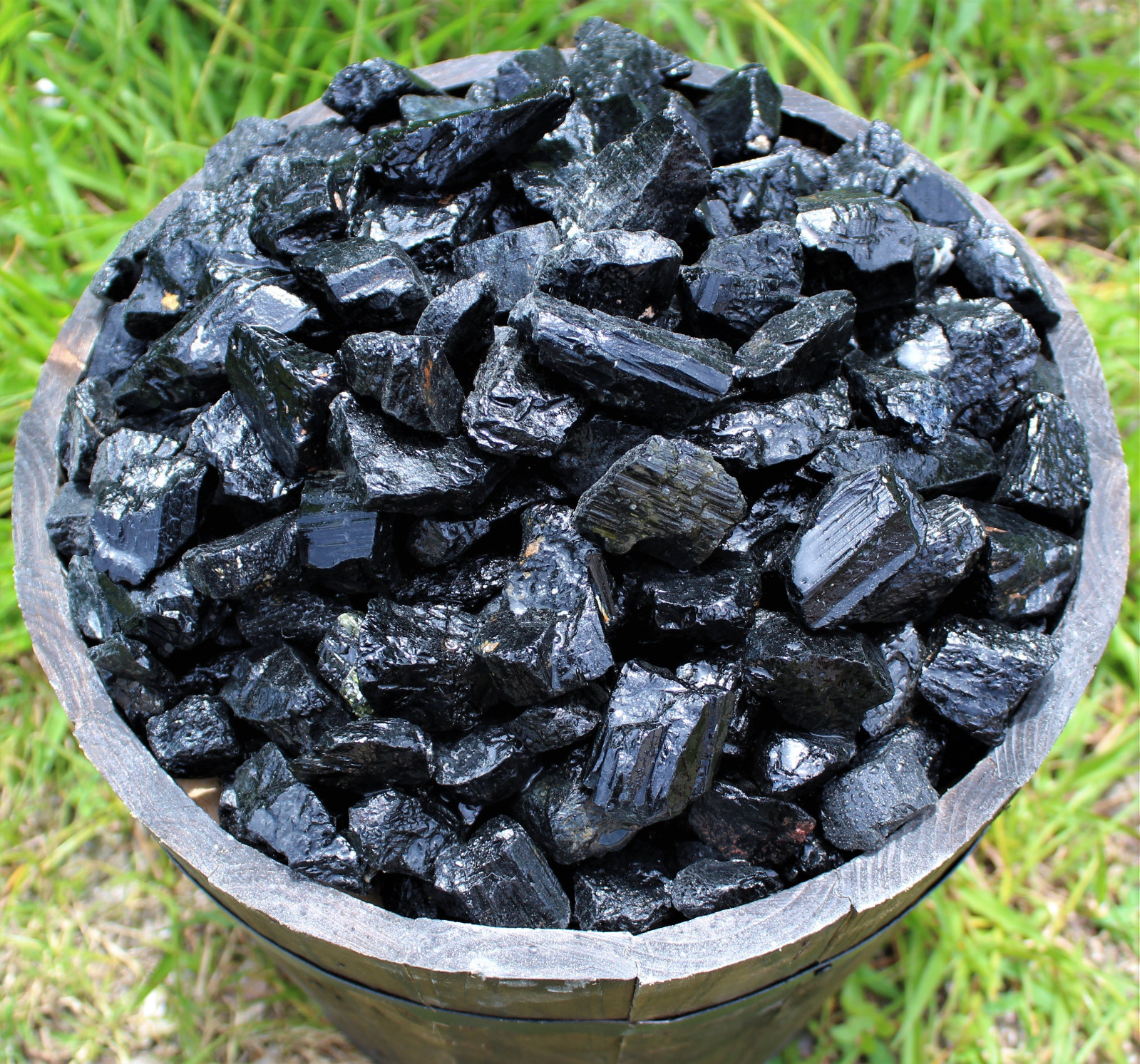 3 lb Black Tourmaline Rough Natural Stones: 'A' Grade Raw Crystals Bulk Lot