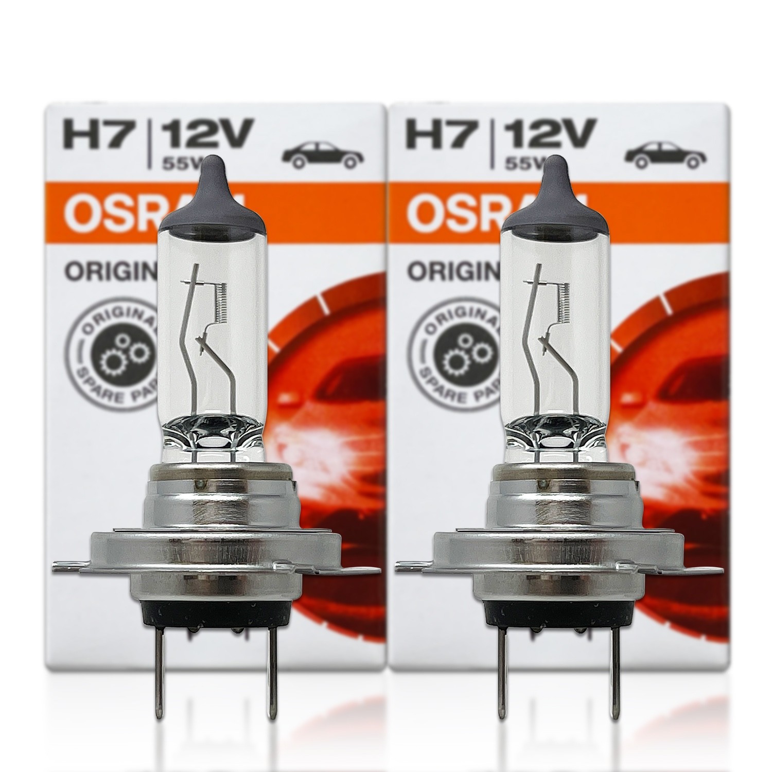 H7 Osram ORIGINAL OEM Halogen Headlight Bulbs 64210 High Low Fog PACK OF 2
