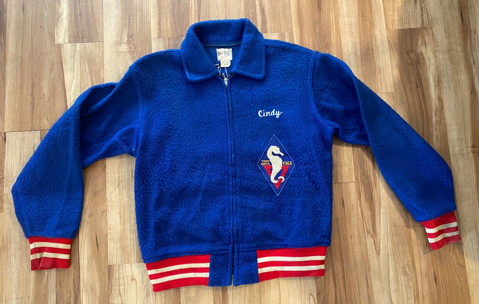 Rare 1950’s Town North Dallas YMCA Seahorse Staff Zip College Jacket Cindy Vtg Rare 1950’s Town North Dallas YMCA Seahorse Staff Zip College Jacket Cindy Vtg