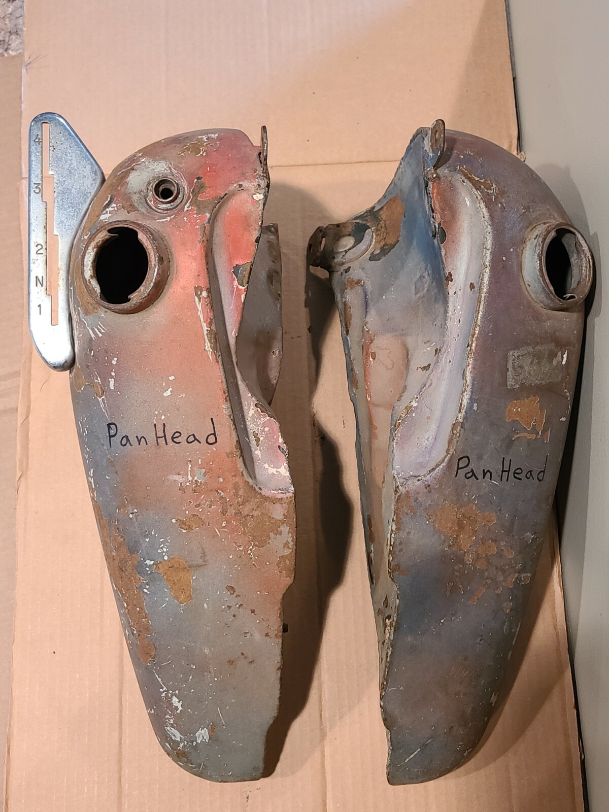 1955 56 HARLEY PANHEAD OEM GAS TANKS ORIGINAL