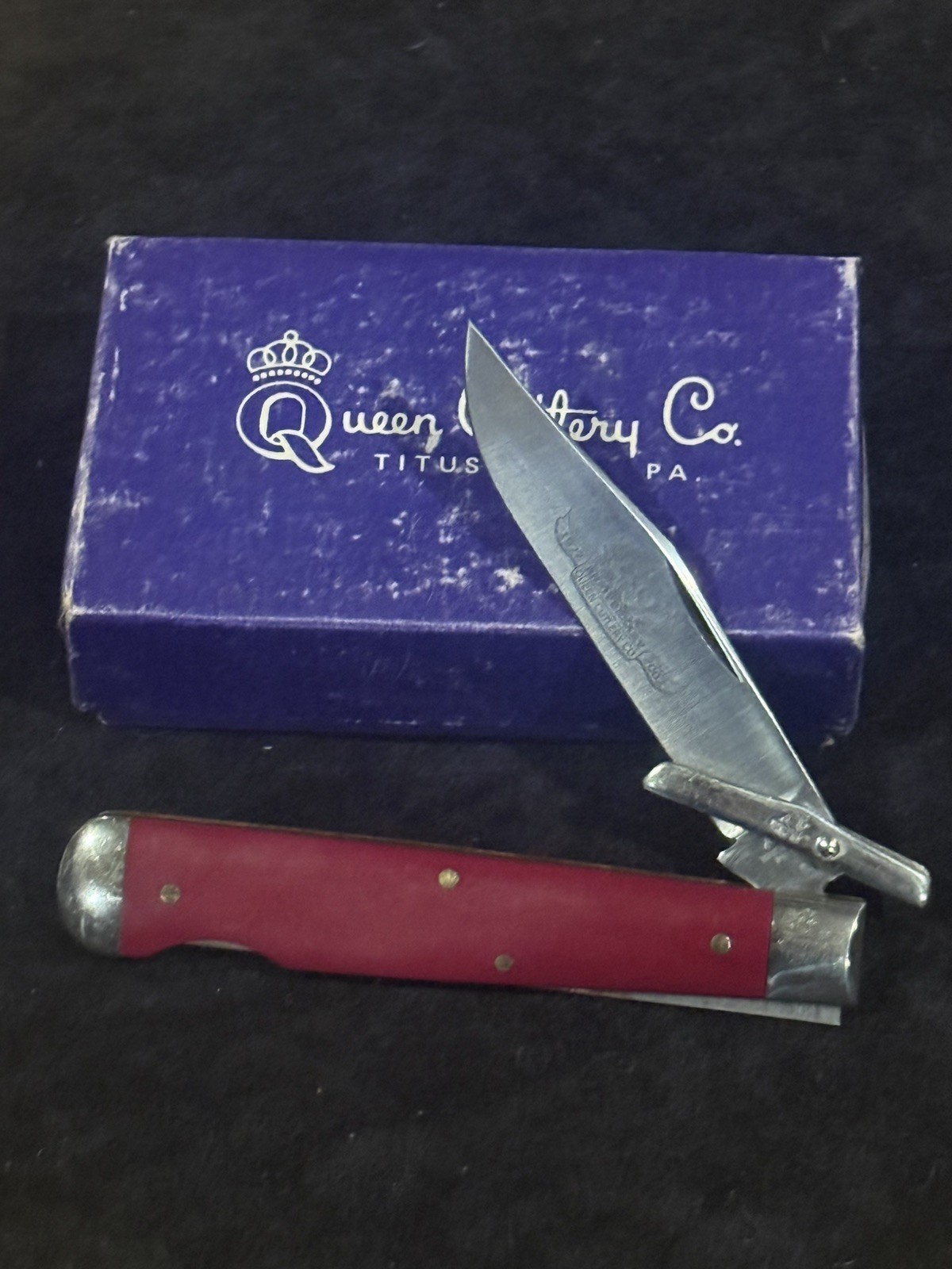 RARE Queen Cutlery Co 80th Anniversary 2002 Vintage 1L swing guard cheetah 