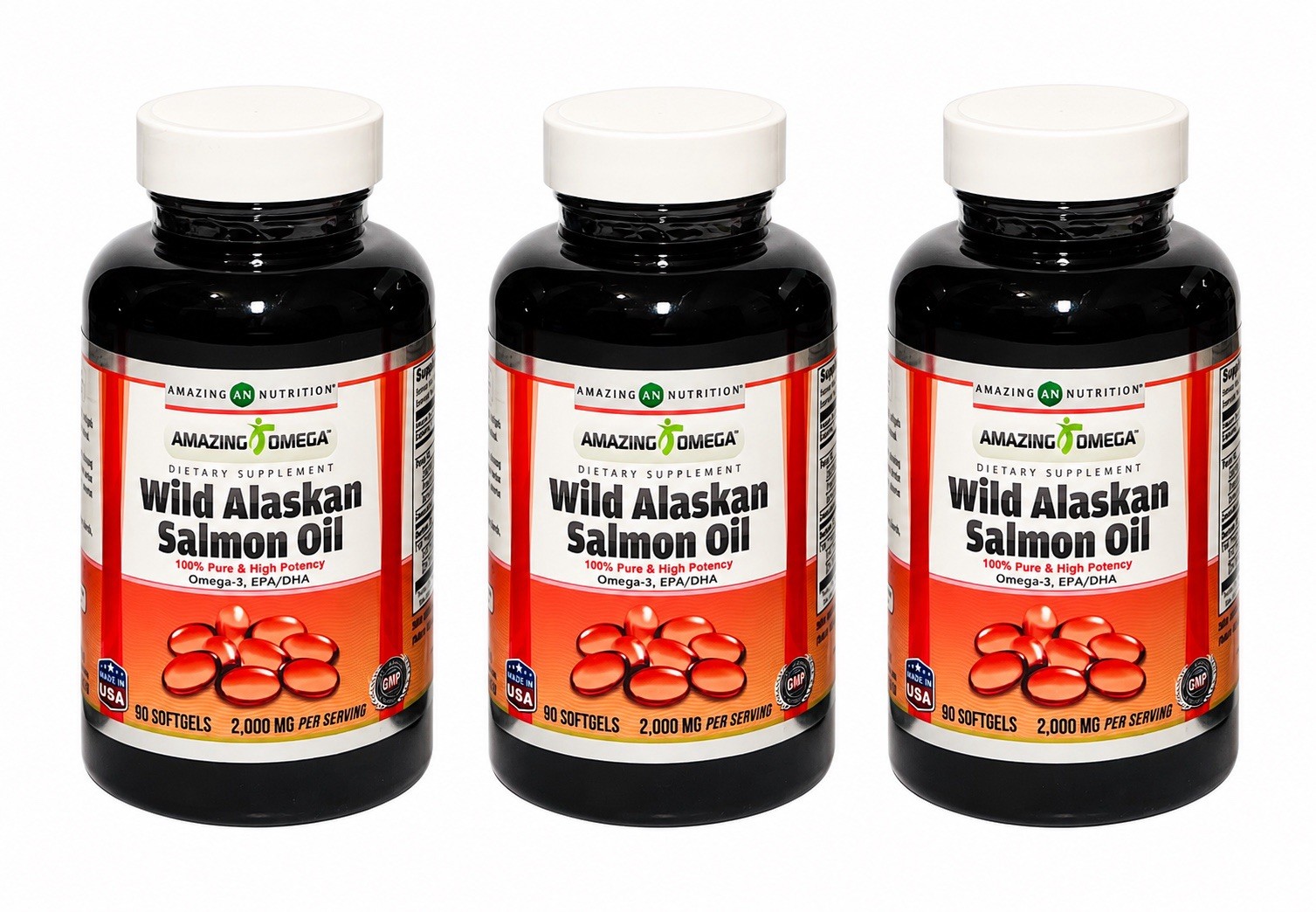 Wild Alaskan Salmón Oil 2000mg 3 PACK 270 Softgels Omega3 EPA DHA Usa Wild Alaskan Salmón Oil 2000mg 3 PACK 270 Softgels Omega3 EPA DHA Usa