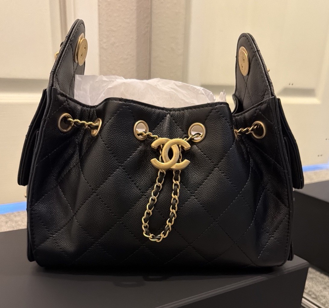 Chanel 25 mini  Black caviar  Gold Hardware w/ Dust Bag and box - BRAND NEW 