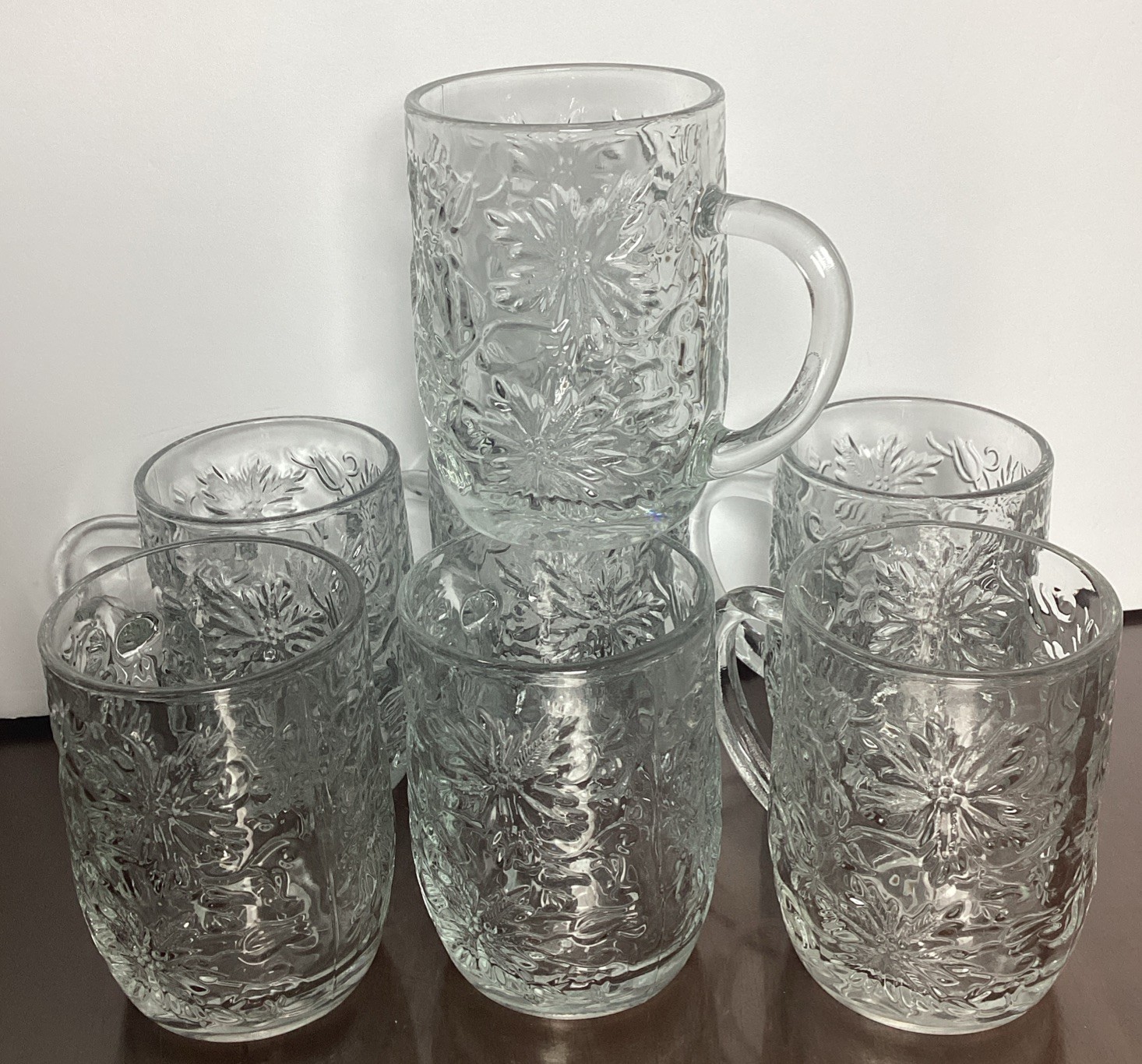 Princess House Crystal FANTASIA Coffee Beverage Mug LOT 7 Set 516 Tulip Logo Princess House Crystal FANTASIA Coffee Beverage Mug LOT 7 Set 516 Tulip Logo