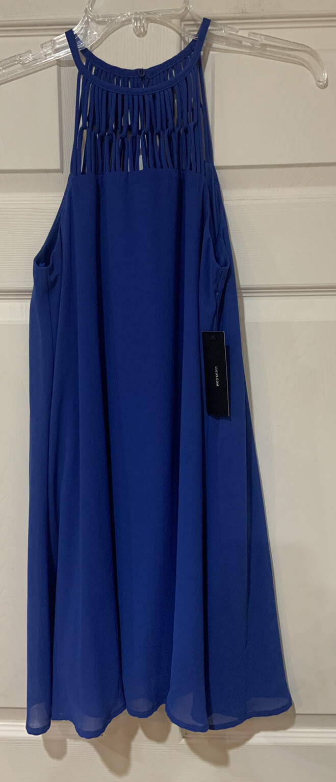 NWT Lulus Sz S Blue Unique Detail Flowy Lined Mini Dress Beautiful & Soft NWT Lulus Sz S Blue Unique Detail Flowy Lined Mini Dress Beautiful & Soft