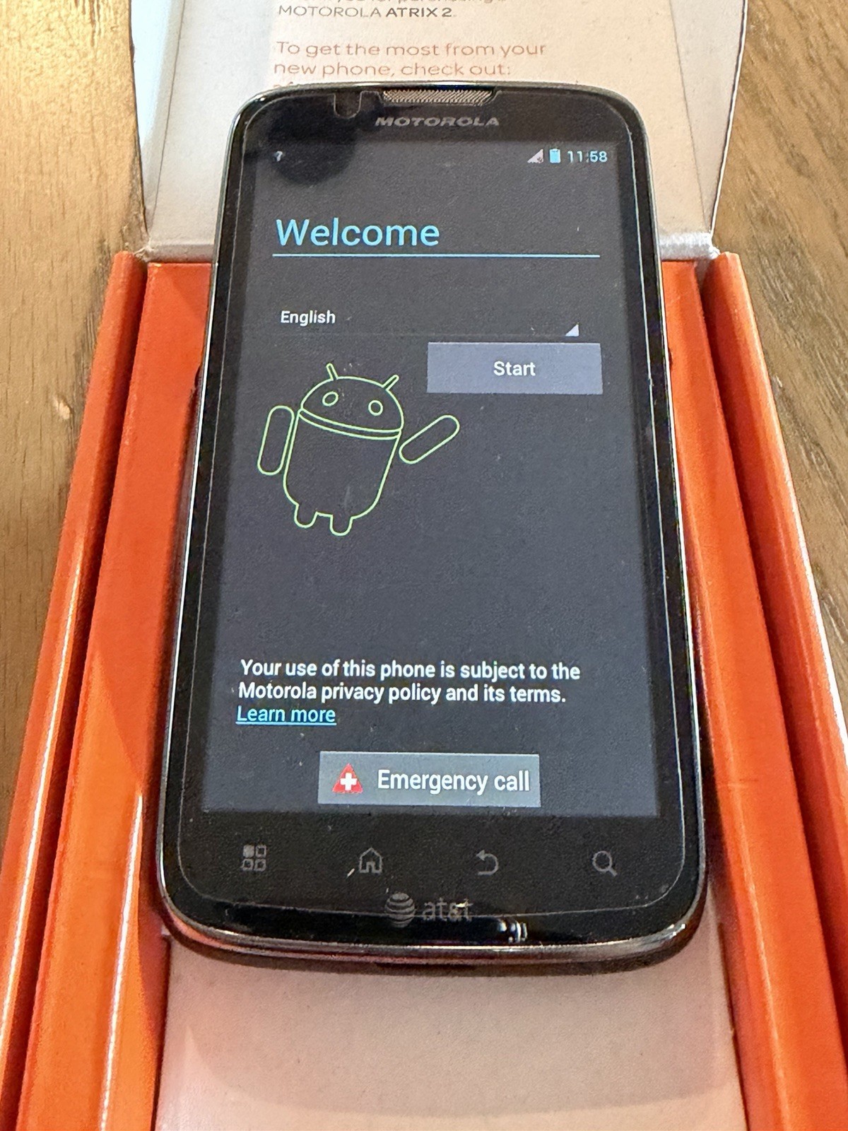 Motorola Atrix 2 II MB865 - Black ( AT&T ) Super Rare Smartphone - Factory Reset