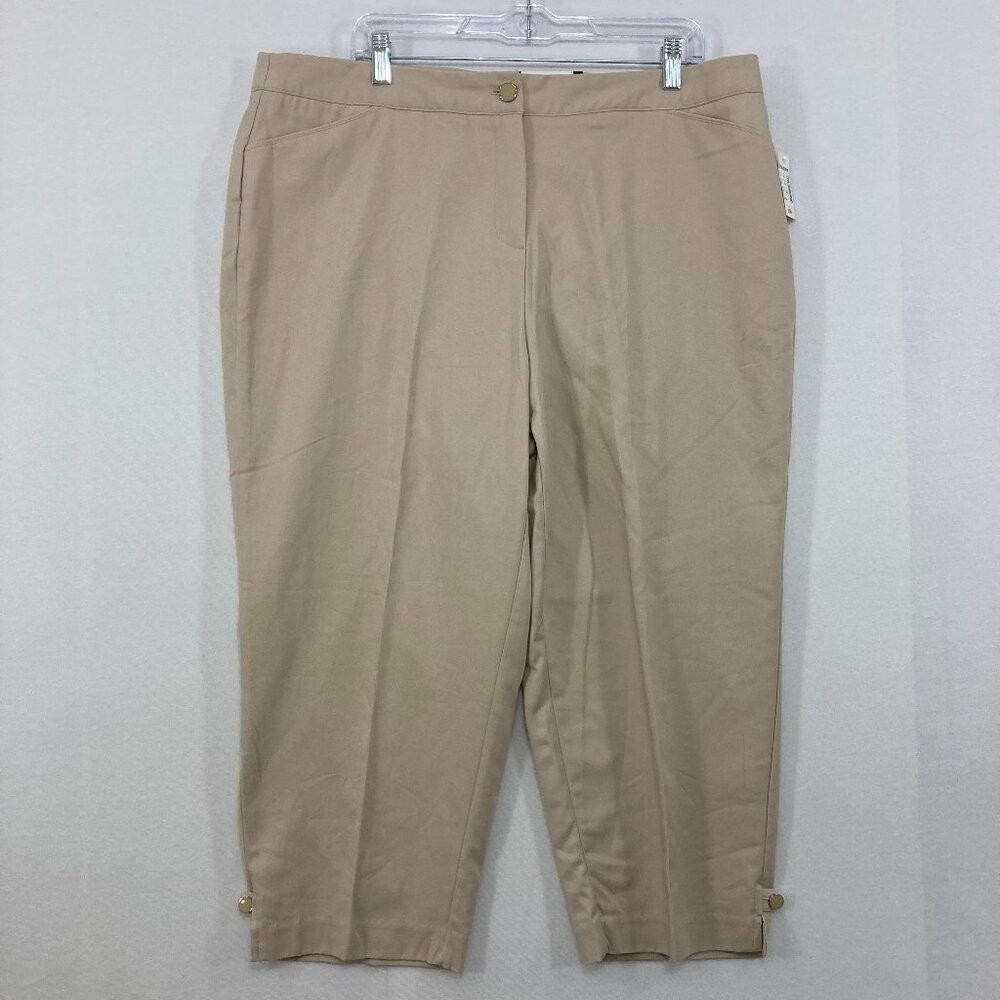 New Roz & Ali size 16 Beige Cream Comfy Stretch Slim Leg Capri Pants New Roz & Ali size 16 Beige Cream Comfy Stretch Slim Leg Capri Pants
