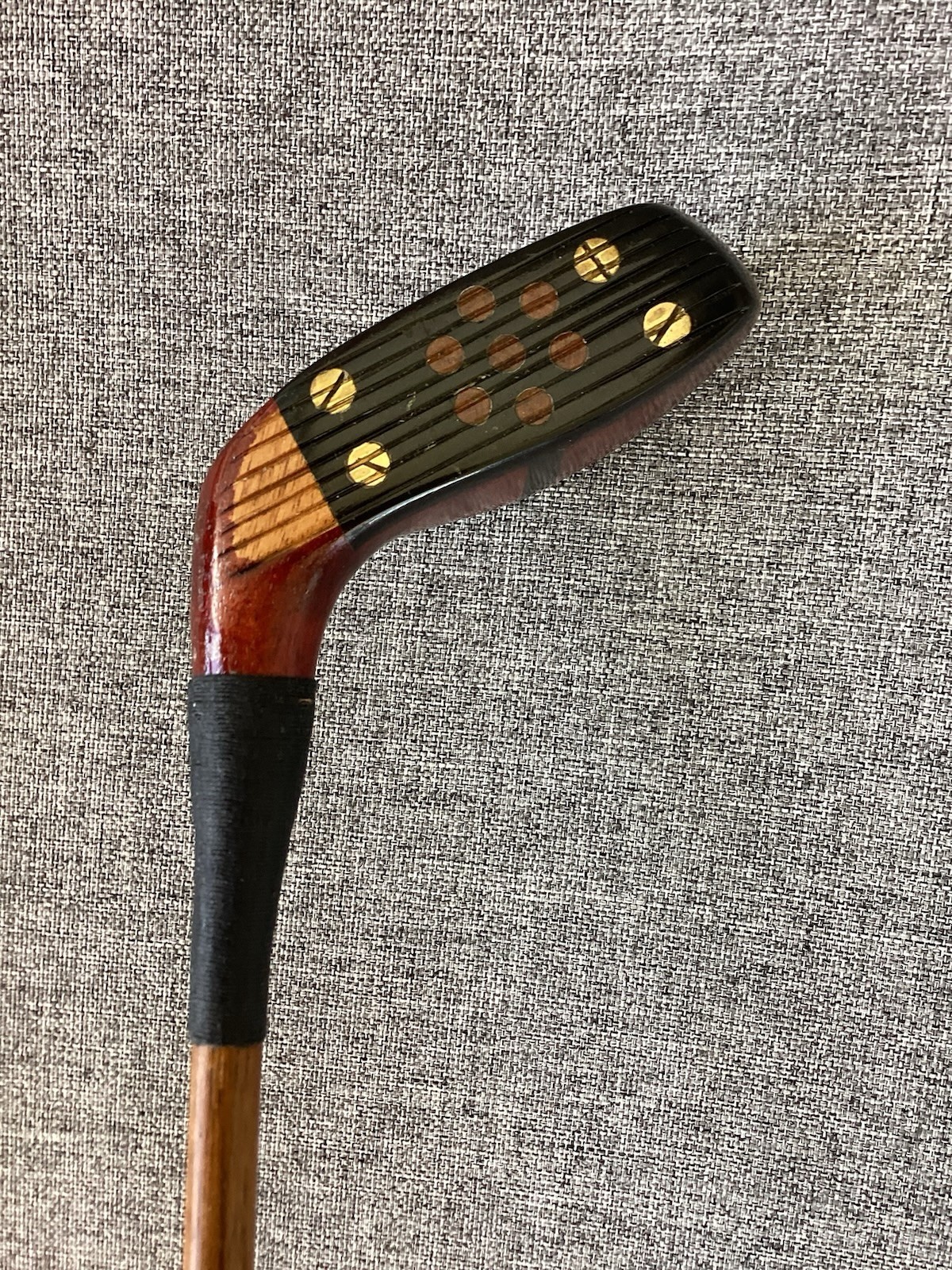 Antique Hickory Wood Shaft MacGregor RA T-Line Vulcanite Insert Putter Golf Clu Antique Hickory Wood Shaft MacGregor RA T-Line Vulcanite Insert Putter Golf Clu