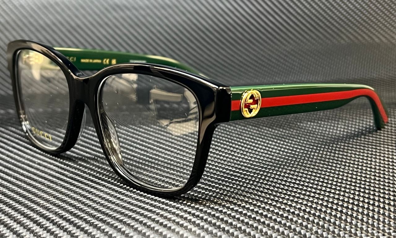 GUCCI GG0038ON 011 Black Green / Red Women\'s 54 mm Eyeglasses