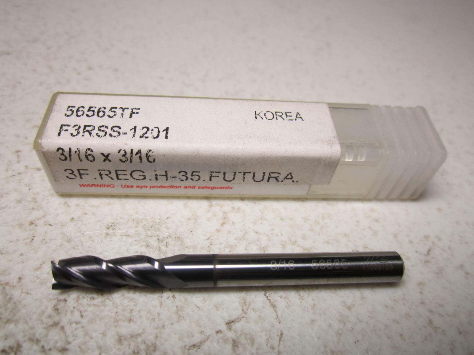YG-1 (56565TF) 3/16 x 3/16 x 9/16 x 2 3 Flute Regular Corner Radius End Mill
