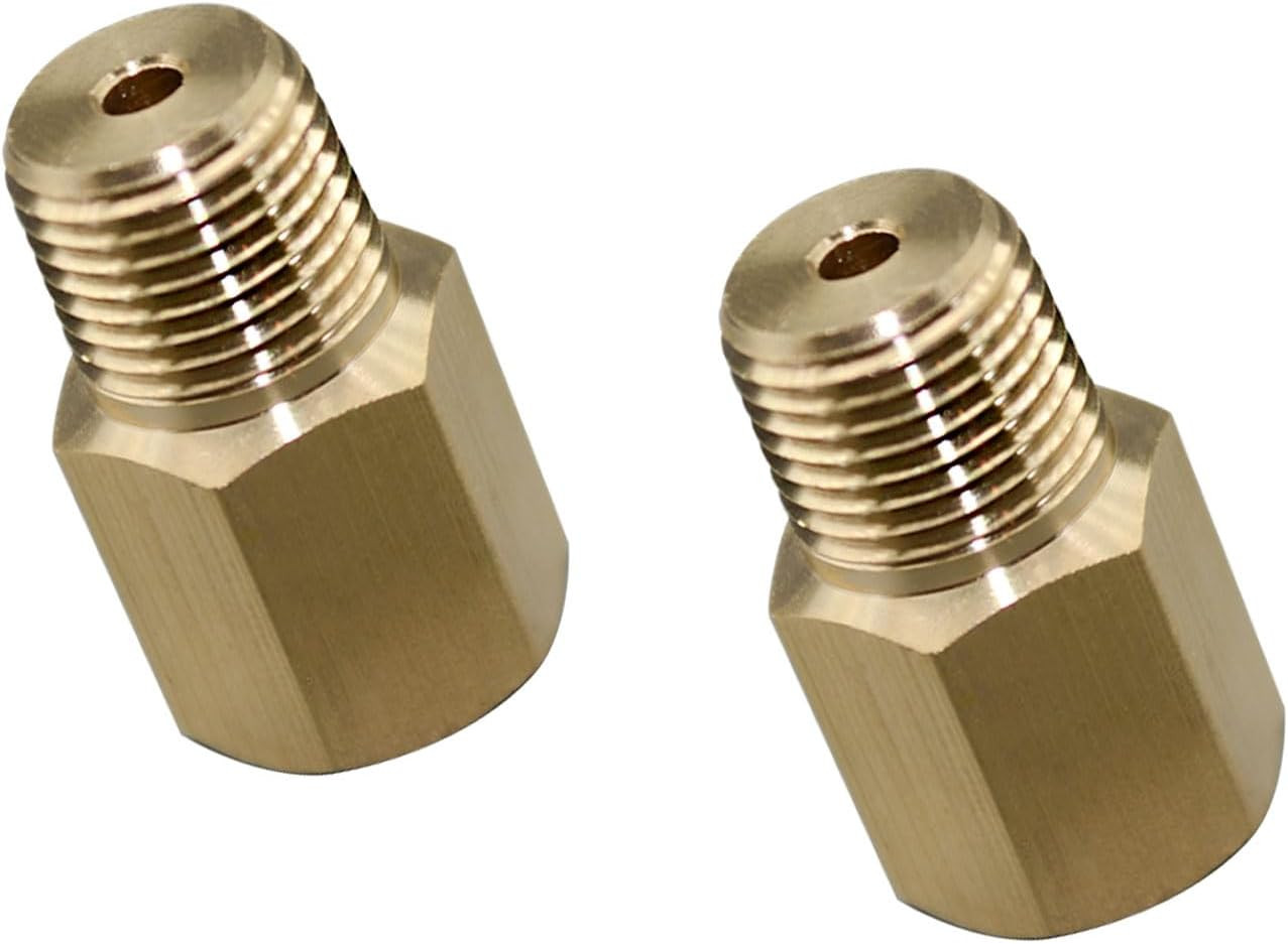 2pc 1/8 BSPT Male to 1/8-27 NPT Female Brass Thread Adapter for Pressure Gauge 2pc 1/8 BSPT Male to 1/8-27 NPT Female Brass Thread Adapter for Pressure Gauge