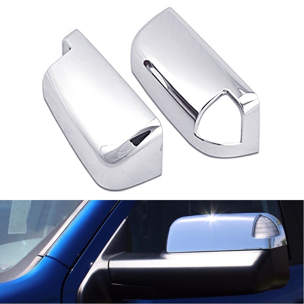 For 2009-18 Dodge Ram 1500 Top Half Chrome Towing Mirror Covers With Turn Signal For 2009-18 Dodge Ram 1500 Top Half Chrome Towing Mirror Covers With Turn Signal