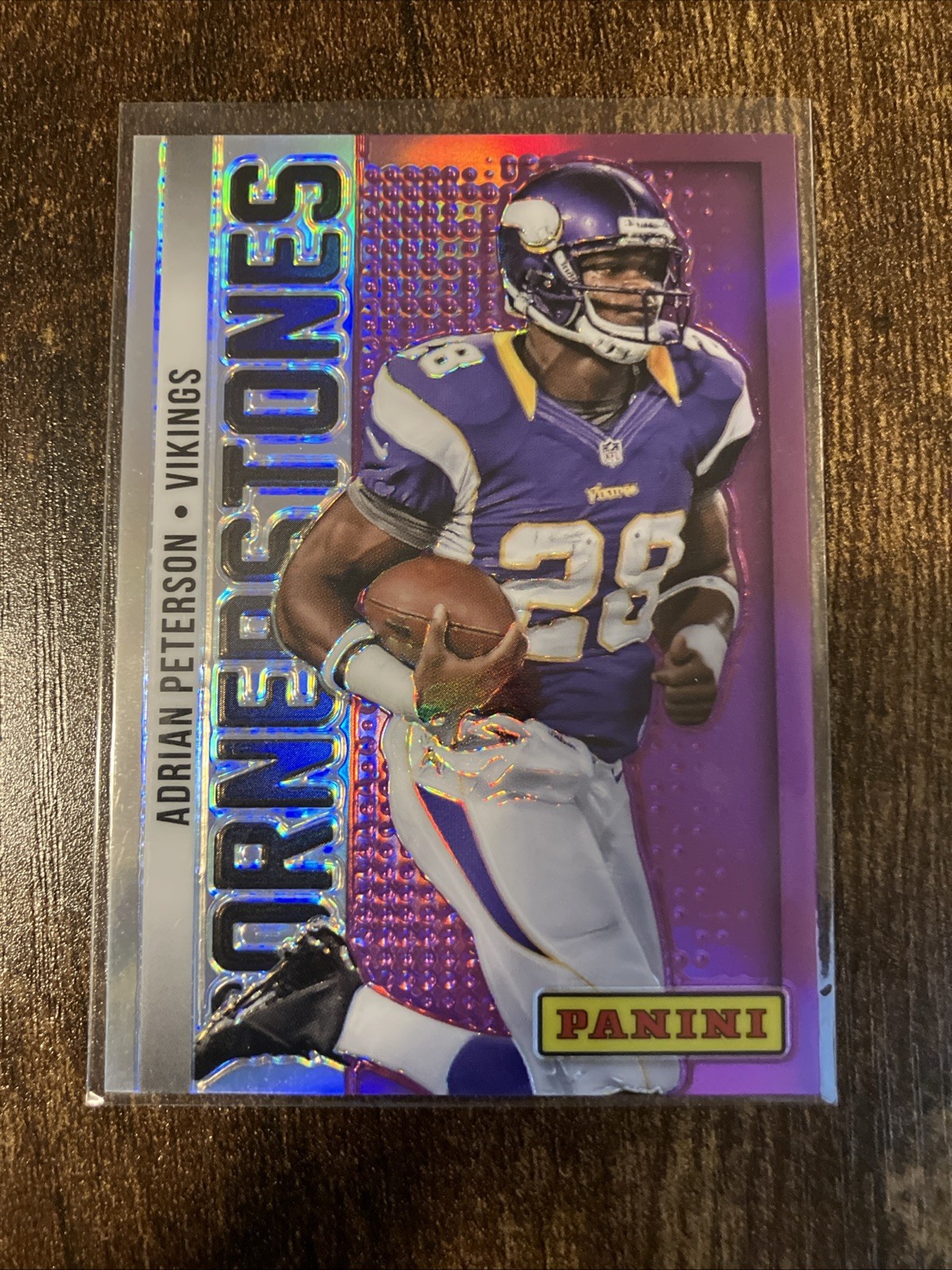 2013 Prizm Cornerstones Adrian Peterson Purple Prizm /49 #21 Vikings 