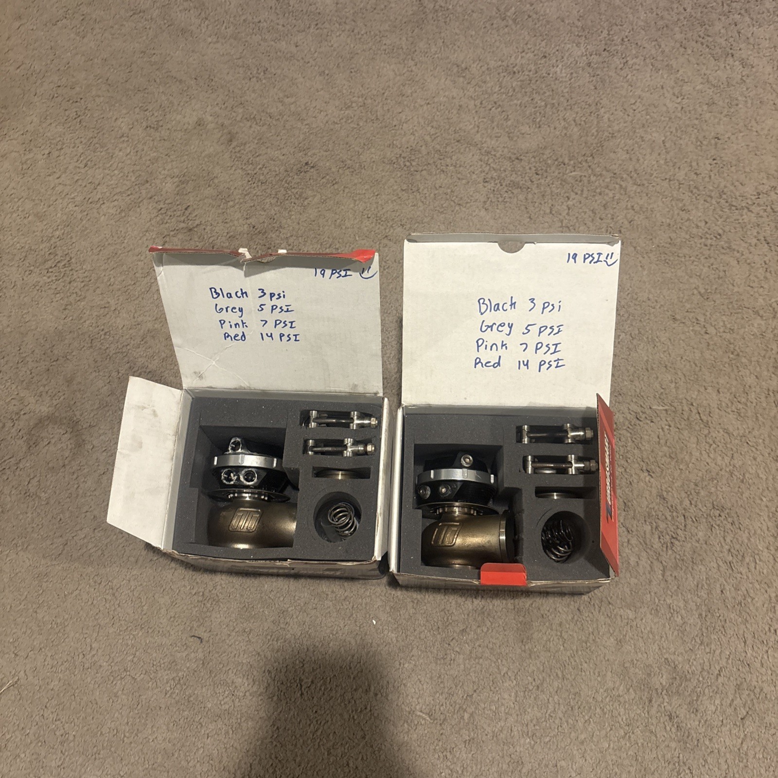 2 Used Turbosmart Gen V WG40 Compgate 40 - 14psi - Black (TS-0552-1012)