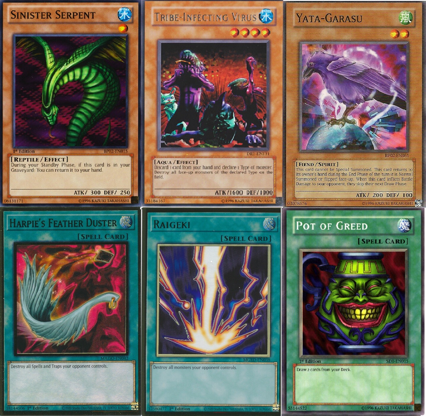 Yugioh Retro Pre Goat Control Format Deck - Yata Garasu Sinister Serpent Raigeki