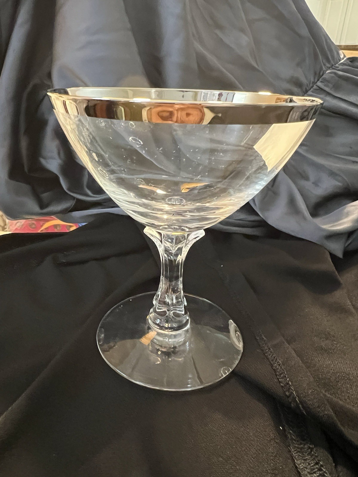 Set of 2 Fostoria Platinum WEDDING RING Champagne Sherbet Stem 6051 MINT Set of 2 Fostoria Platinum WEDDING RING Champagne Sherbet Stem 6051 MINT