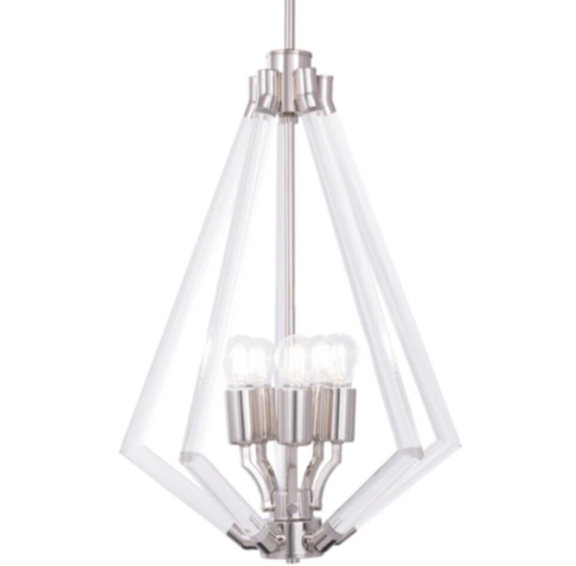 Kichler 34893 098285 LED 5-Light Chandelier Polished Nickel with Acrylic Accents Kichler 34893 098285 LED 5-Light Chandelier Polished Nickel with Acrylic Accents