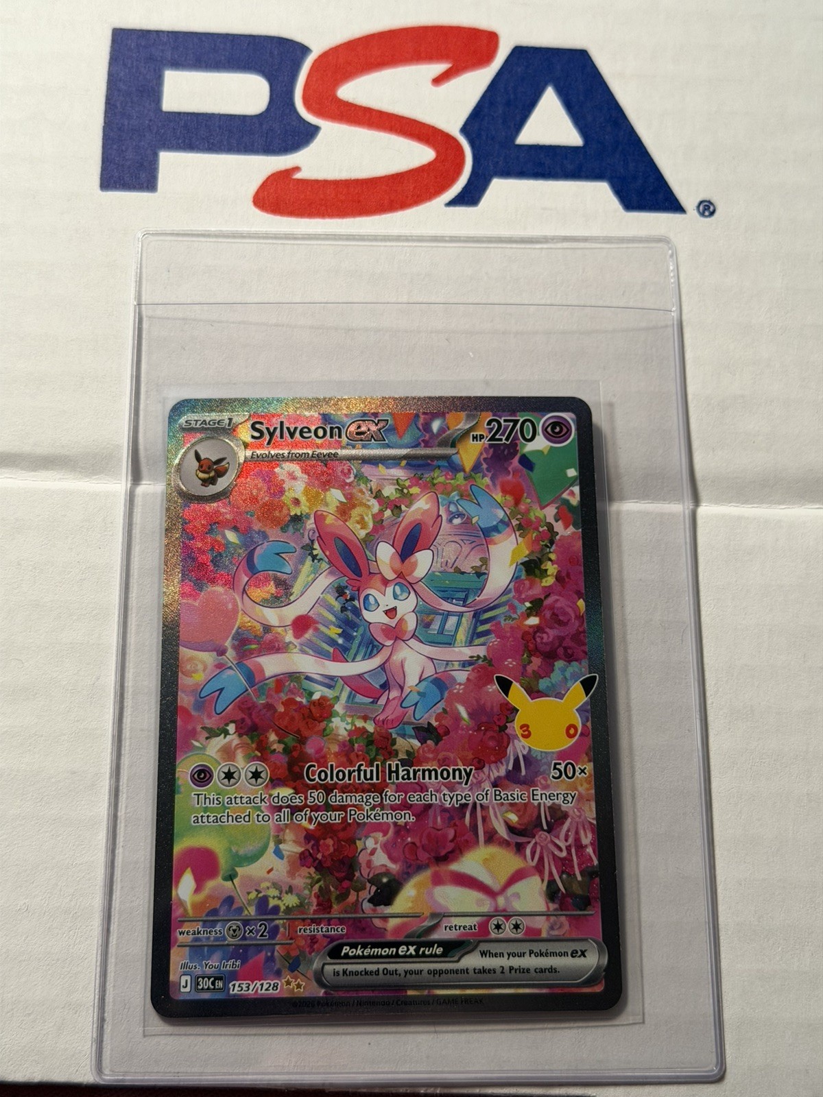 Pokémon TCG Sylveon ex 153/128 SIR 30th Celebration NM/M