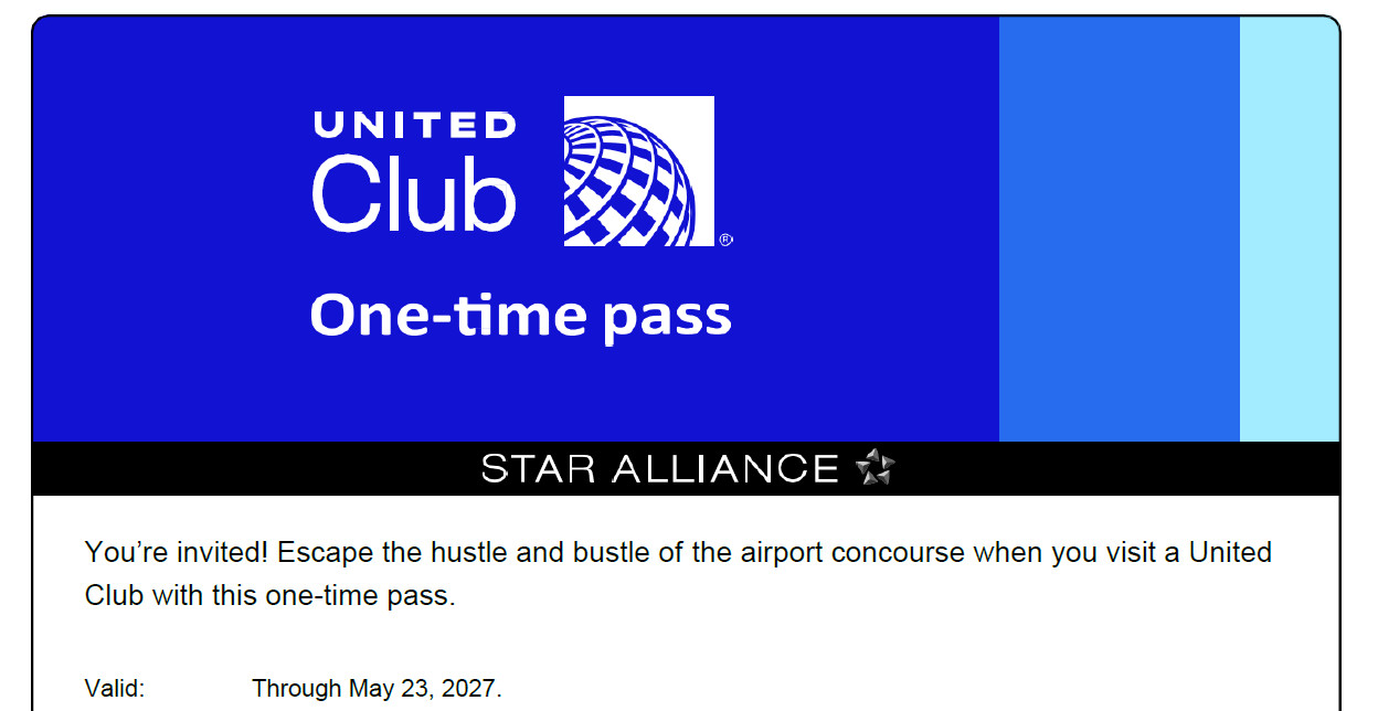 1 United Airlines Club Lounge One-Time Passes Expire 07/25/2027 Fast E-Delivery 1 United Airlines Club Lounge One-Time Passes Expire 07/25/2027 Fast E-Delivery