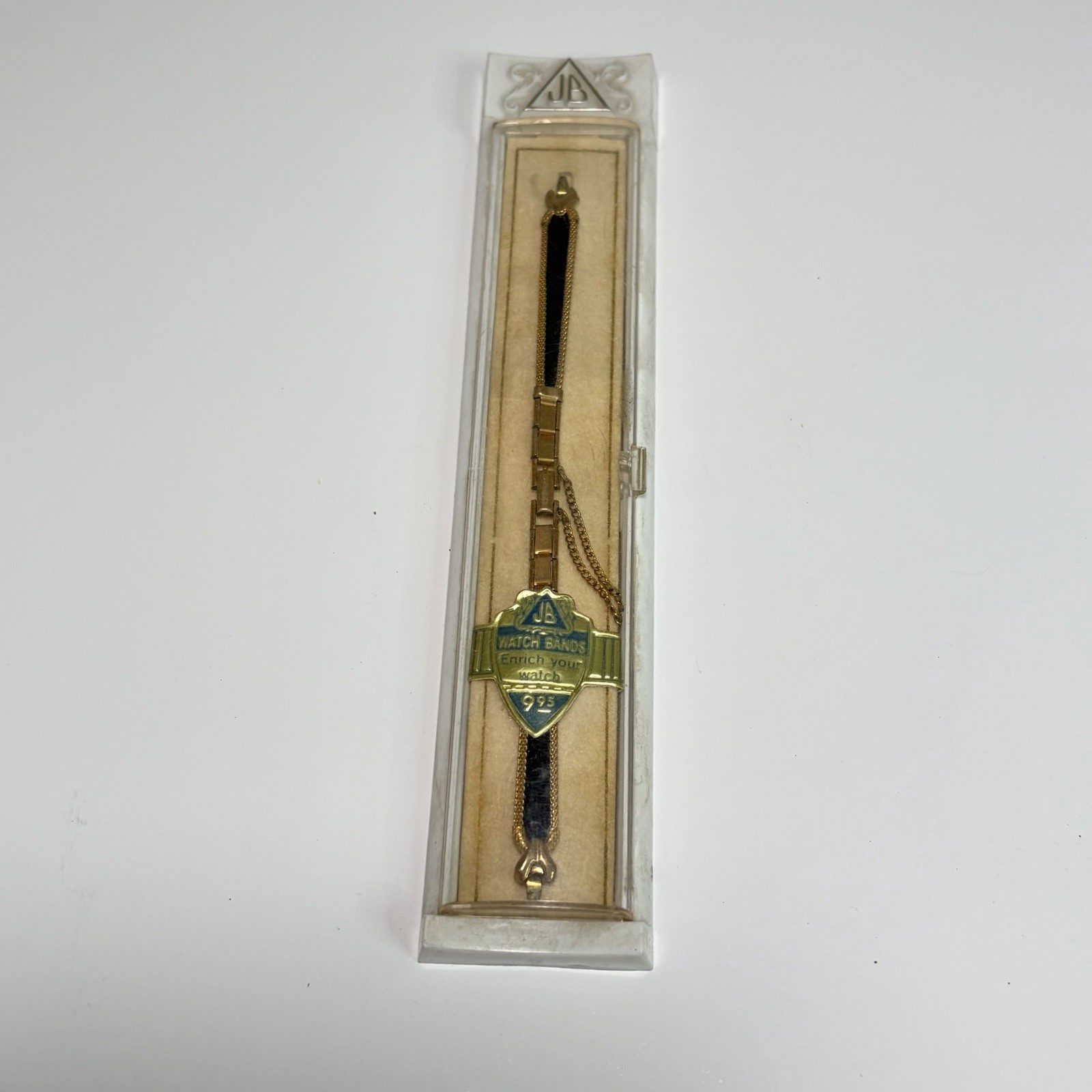 Vintage JB Champion 10K Gold Filled Ladies Black Cord Watch Band NOS Box