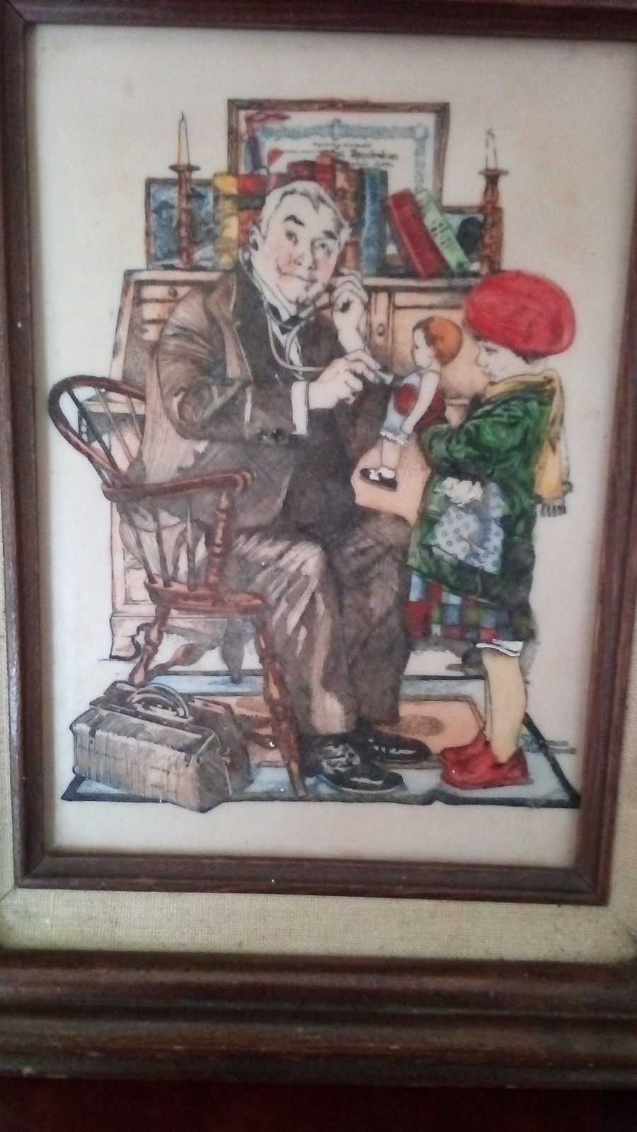 Norman Rockwell 1988 ceramic framed artwork