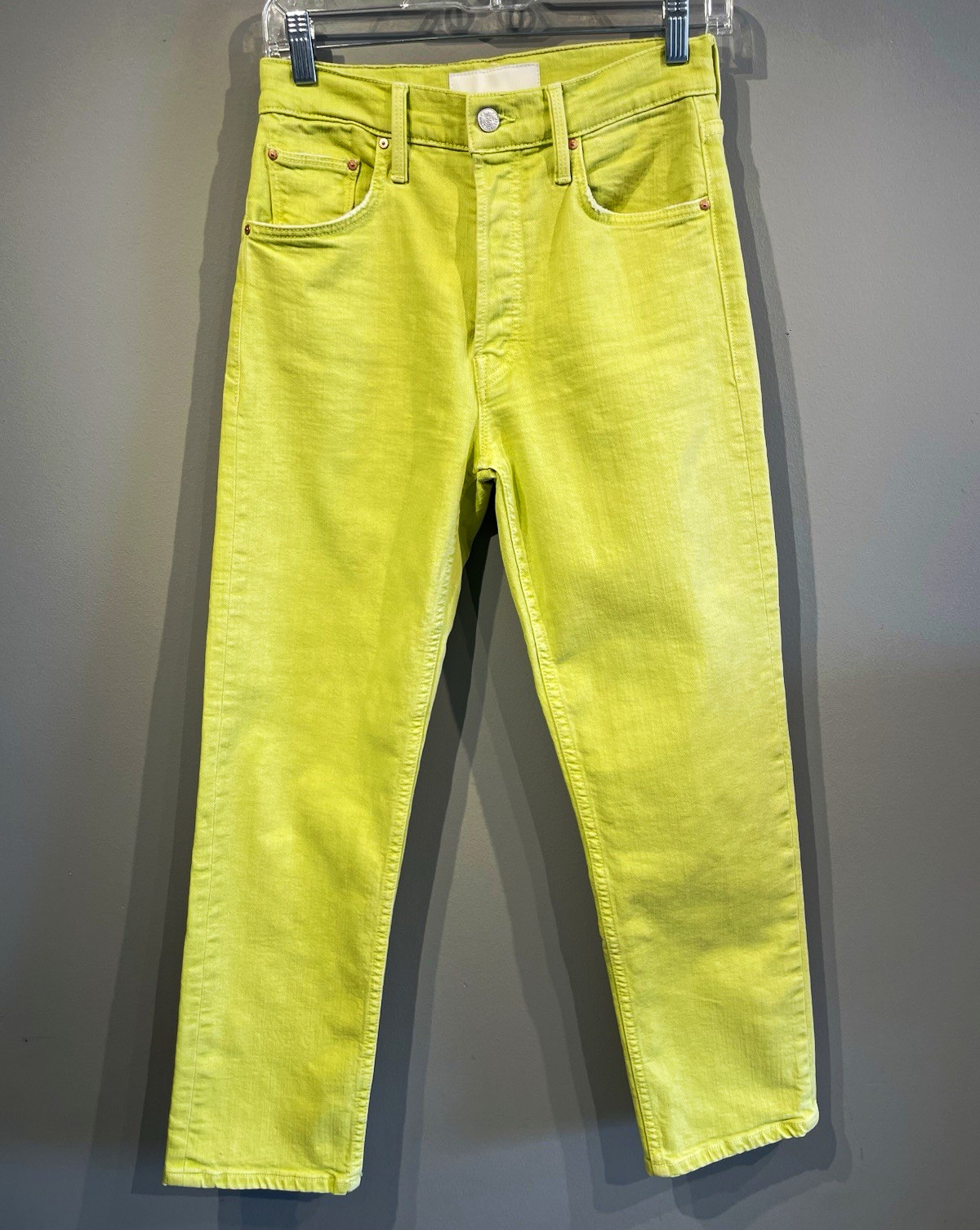 MOTHER Superior Women’s High Rise Straight Denim Jeans Light Wash Yellow 26 MOTHER Superior Women’s High Rise Straight Denim Jeans Light Wash Yellow 26
