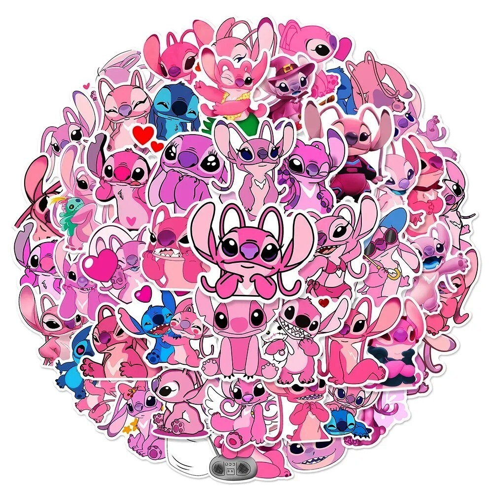 Lilo and Stitch Angel Character Themed Set of 50 Assorted Stickers Decal Set