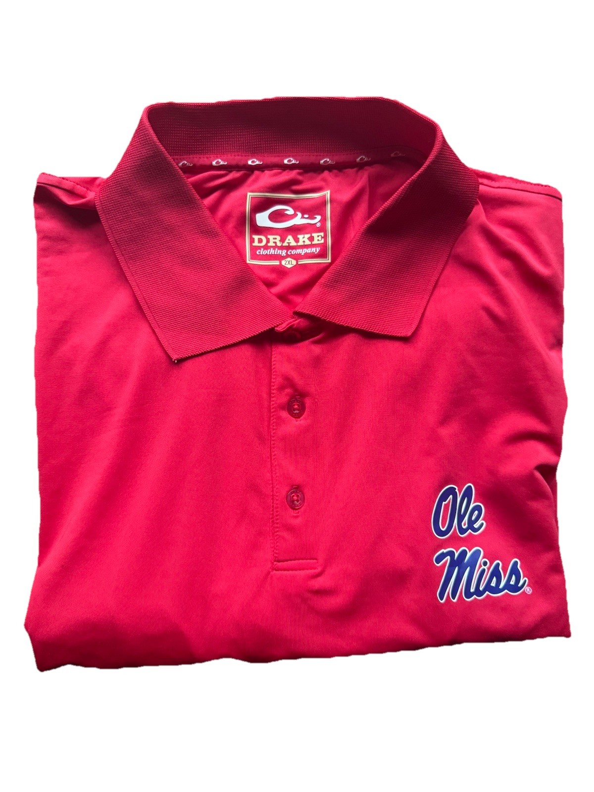 NWOT Drake Ole Miss Red Polo 2XL NWOT Drake Ole Miss Red Polo 2XL