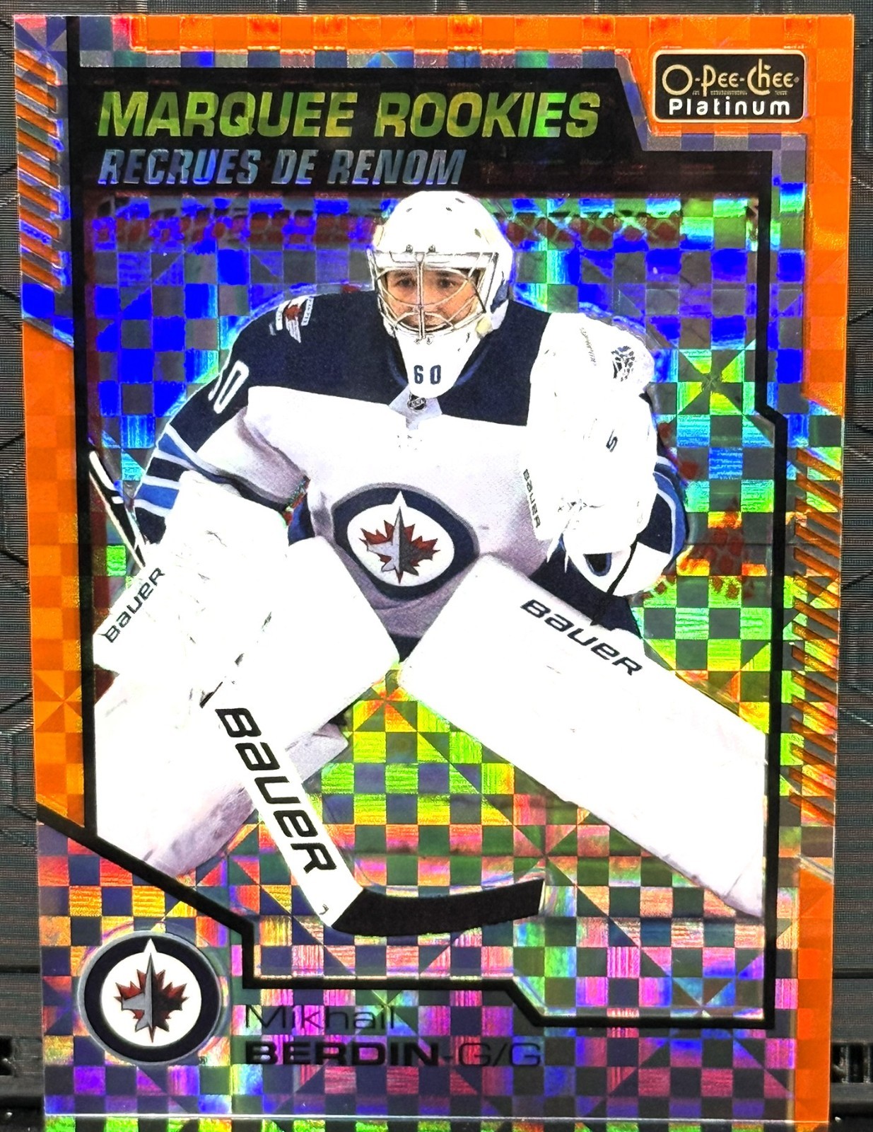 2020-21 O-Pee-Chee Platinum #188 Mikhail Berdin Orange Checkers 2/25 RARE RC