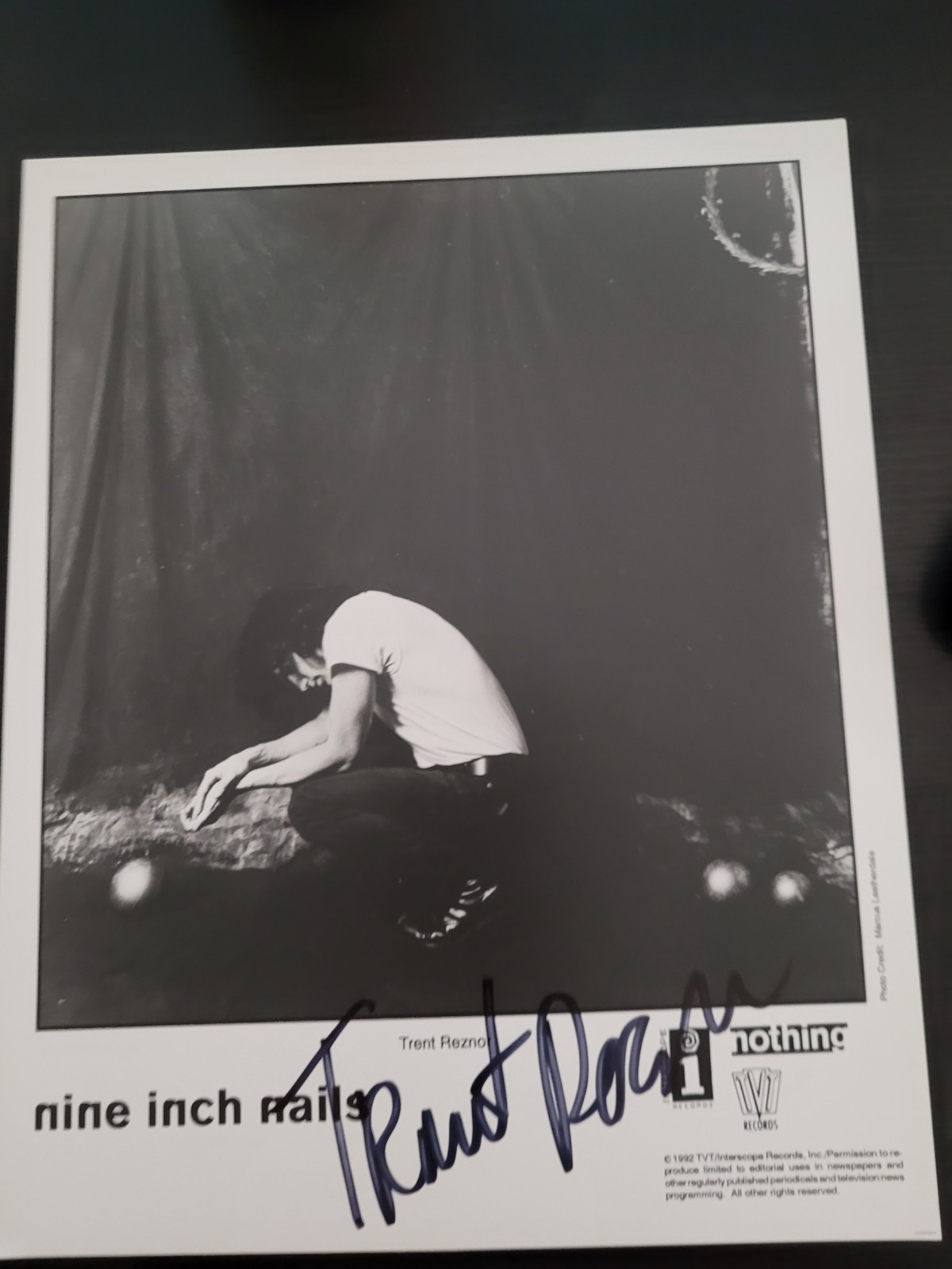 NINE INCH NAILS Trent Reznor Signed 8x10 Promo Photo Auto RARE Vintage 1992