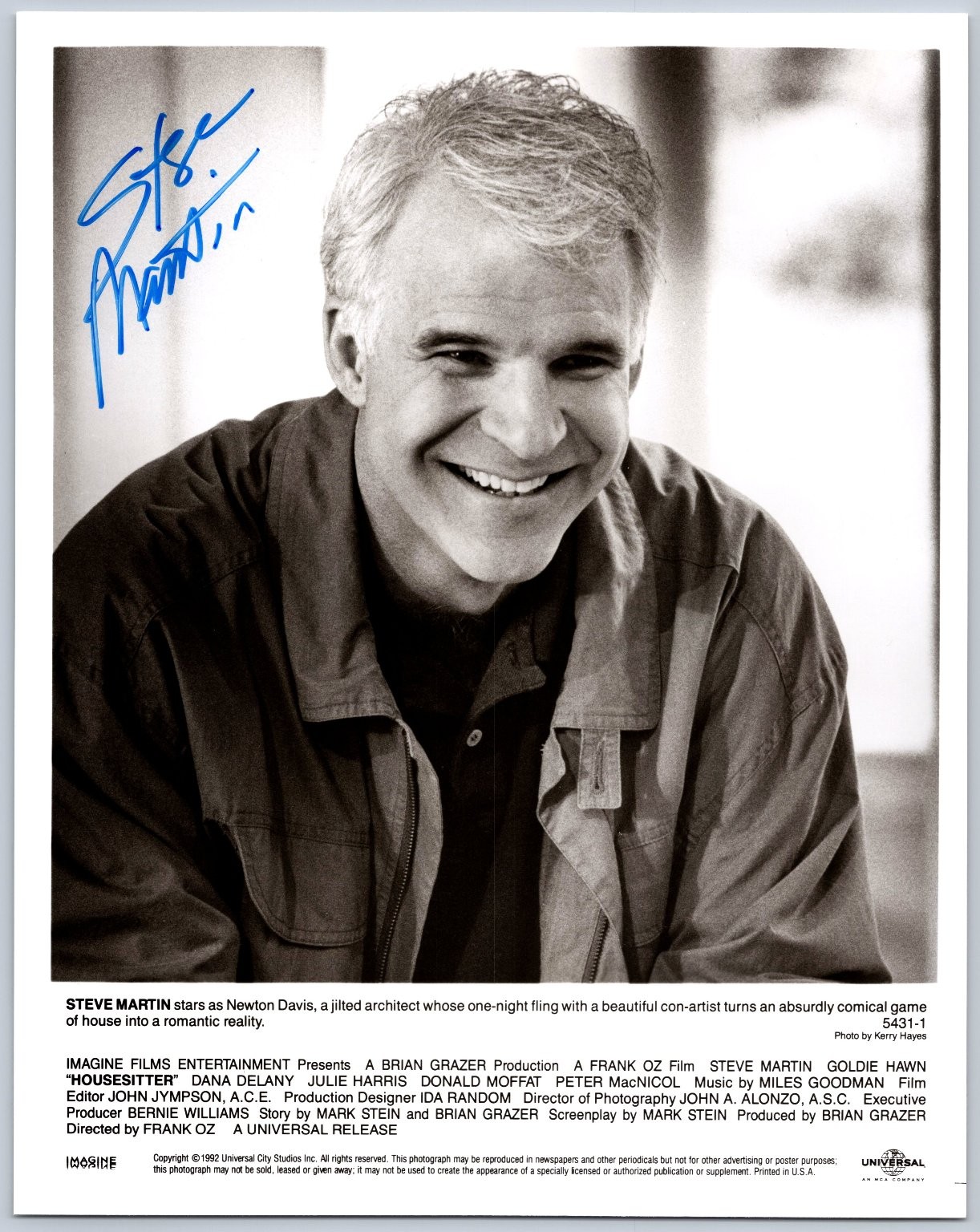 Steve Martin Autograph Signed Photo Housesitter 1992 Movie Memorabilia 8x10 Steve Martin Autograph Signed Photo Housesitter 1992 Movie Memorabilia 8x10