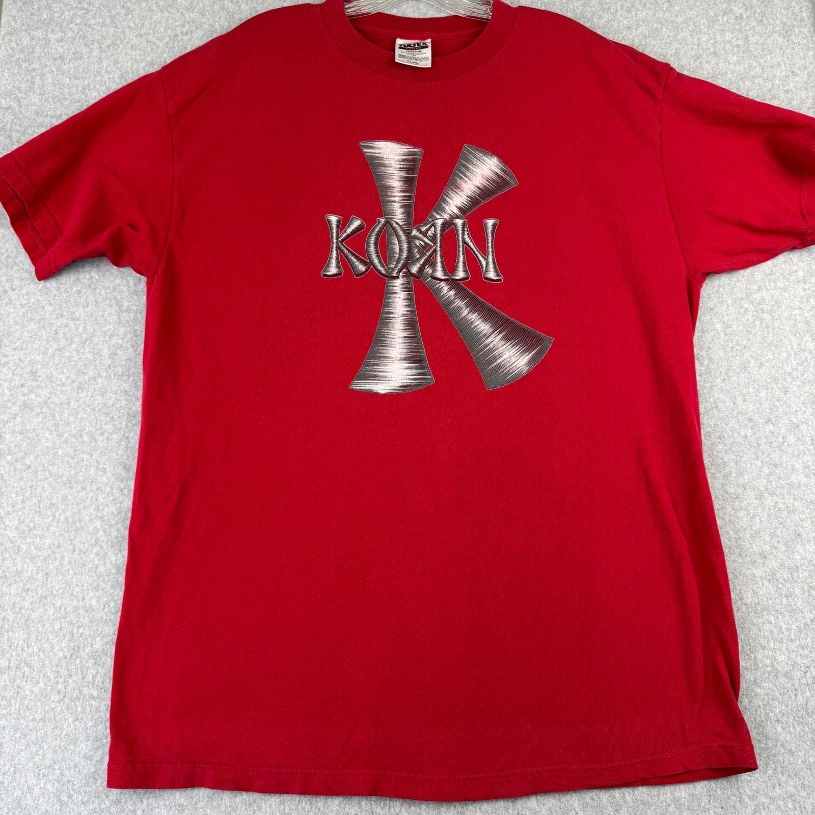 Vintage 1998 Korn Follow the Leader Tour T Shirt XL Tultex Red Nu Metal Grunge