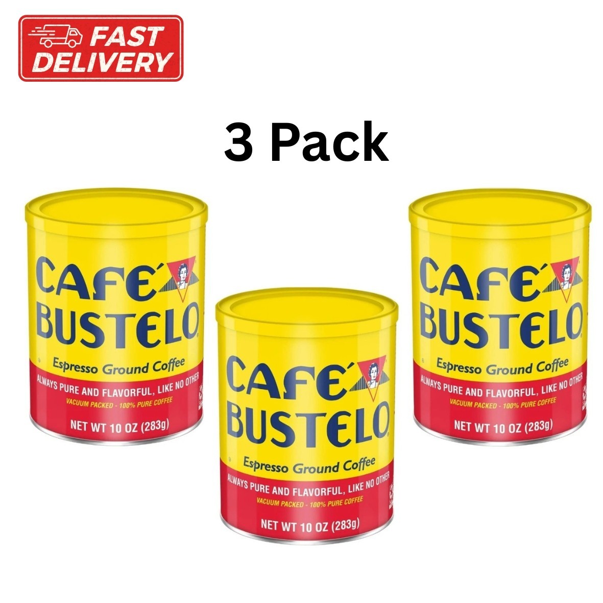 Cafe Bustelo, Espresso Style Dark Roast Ground Coffee, 10 oz Can (Pack of 3) Cafe Bustelo, Espresso Style Dark Roast Ground Coffee, 10 oz Can (Pack of 3)