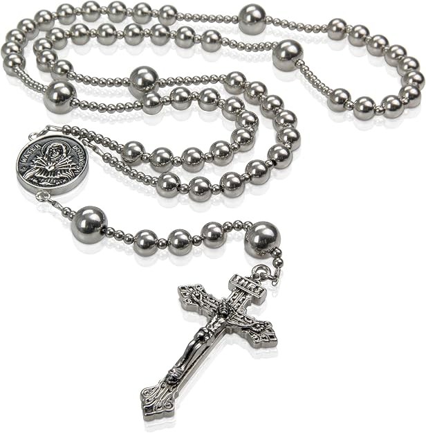 WWI Military Replica Rosary Beads Catholic, Stainless Steel WWI Military Replica Rosary Beads Catholic, Stainless Steel