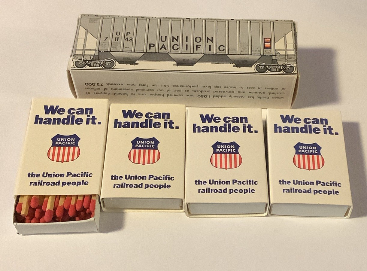 Vintage RAILROAD Memorabilia Union Pacific RR Match Sticks Boxes in Box Vintage RAILROAD Memorabilia Union Pacific RR Match Sticks Boxes in Box