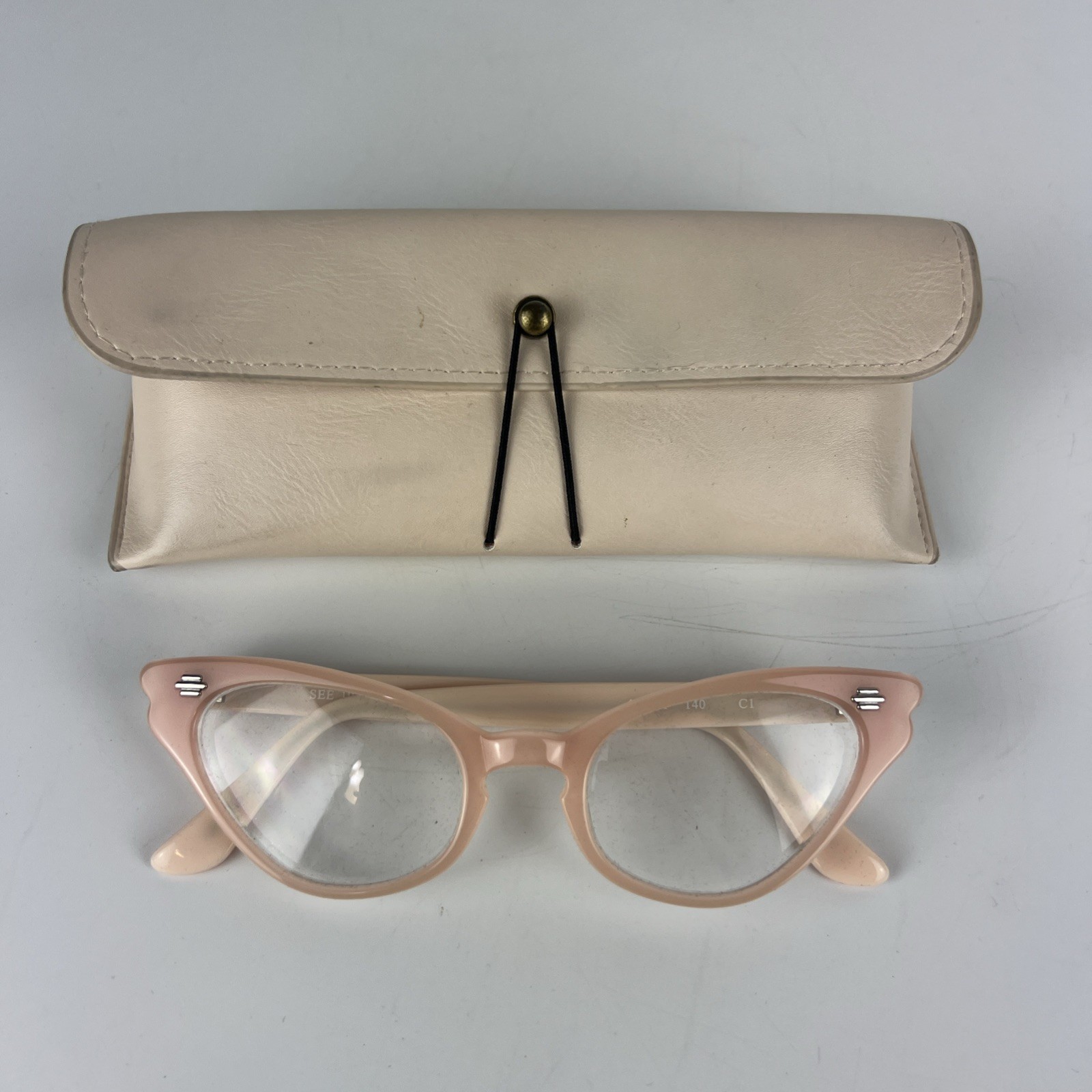 See Eyewear 1959 C4 Cat Eye Eyeglasses Frames Pink Coral 49-21-140 Women