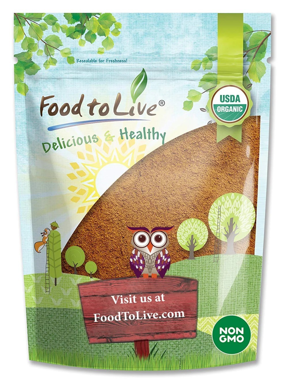 Organic Cacao Powder - Non-GMO, Kosher, Raw, Vegan - by Food to Live