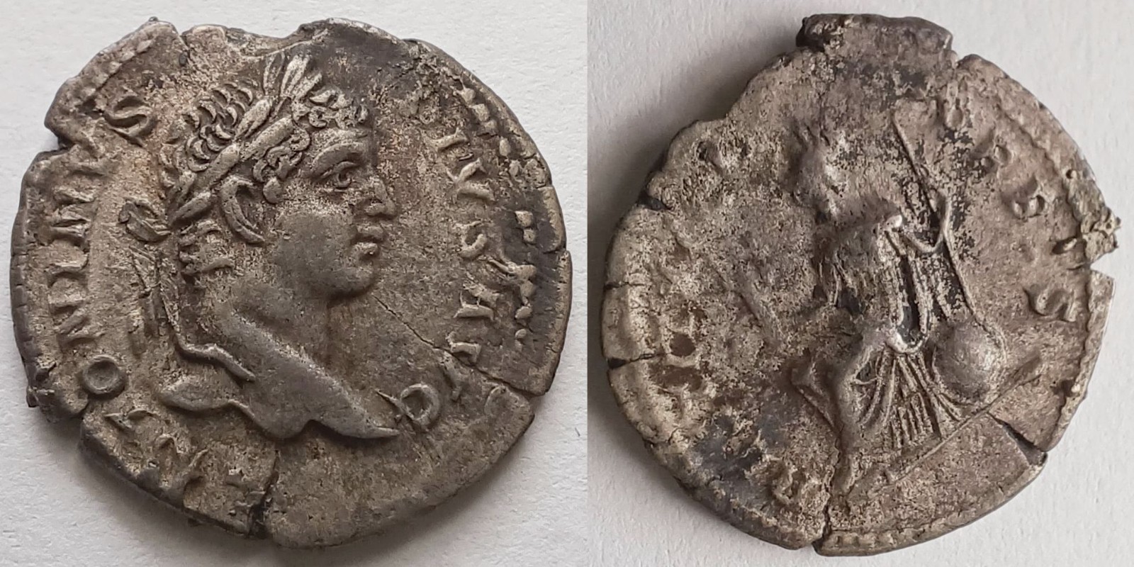 Caracalla AR Denarius RESTITVTOR VRBIS Roma Shield RIC IV 166 Roman Coin
