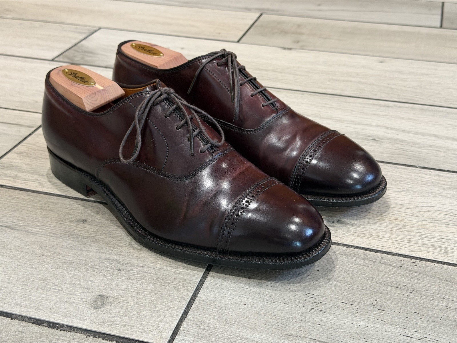 WORN 1x | ALDEN x BROOKS BROTHERS 10.5E #8 SHELL CORDOVAN CAP TOE SHOES 10.5 E