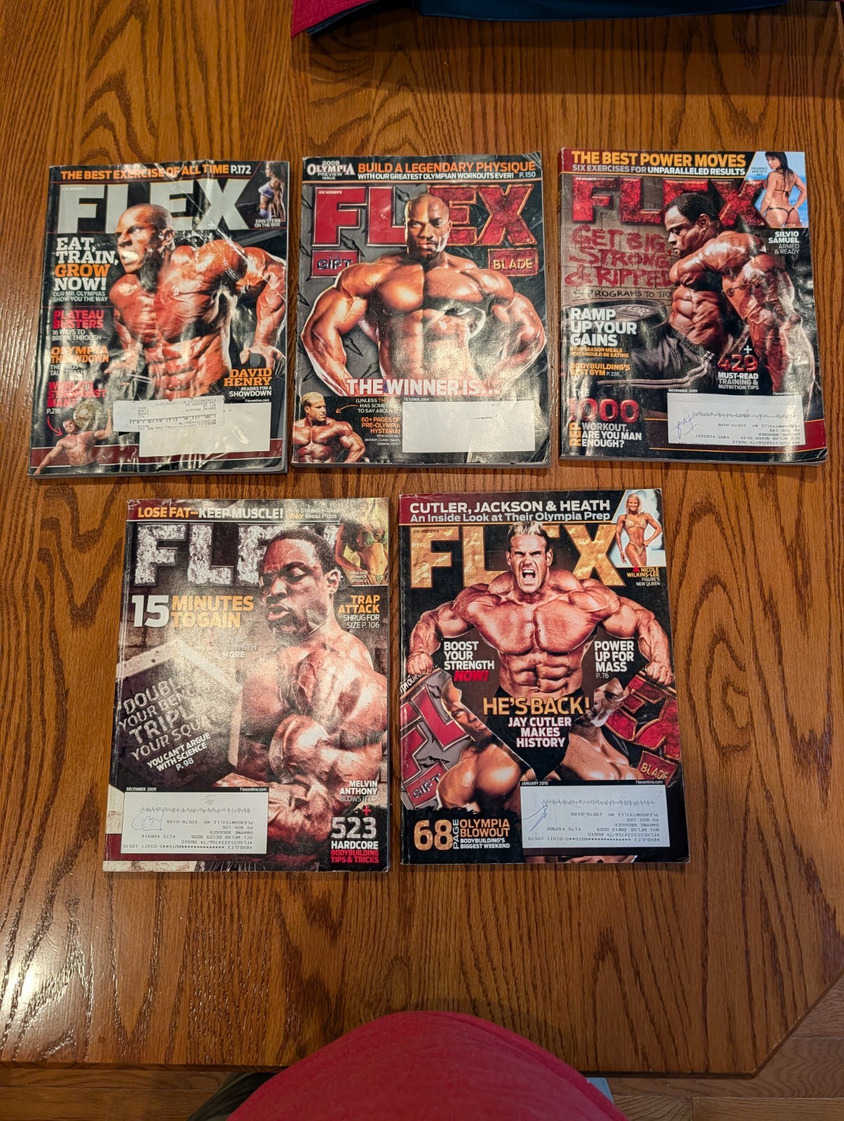 FLEX Bodybuilding Magazine Reader Lot Sept 2009 - Jan 2010 5 Issues Cutler)