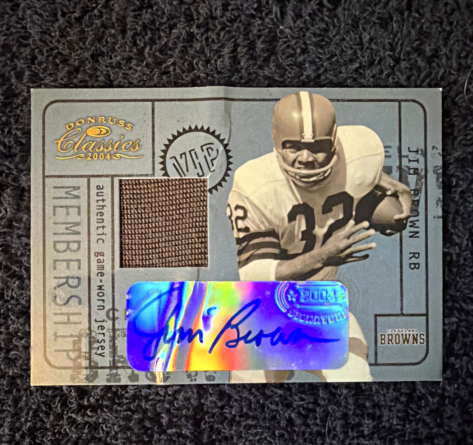 2004 Donruss Classics Jim Brown Auto Jersey Membership VIP #015/250 Browns HOF