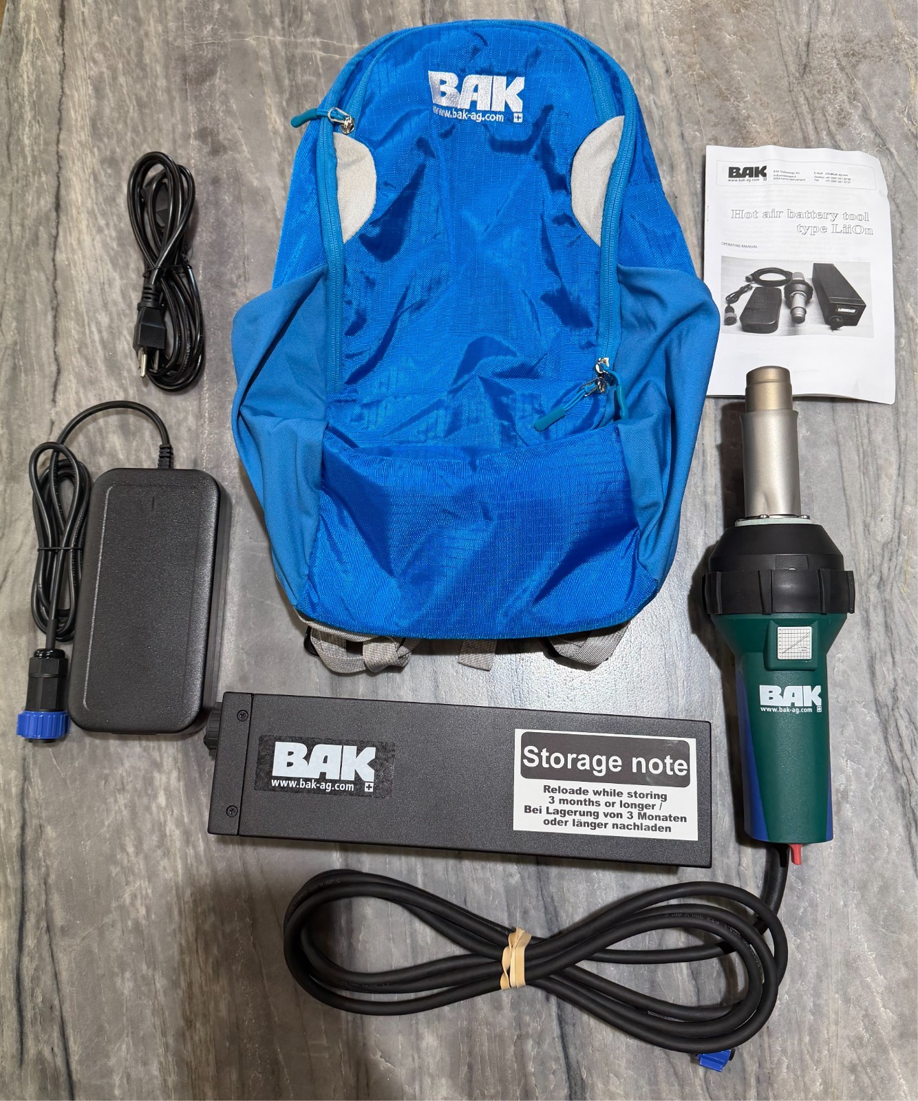BAK LiiOn Hot Air Battery Welding Tool, New, Backpack Plastic Welder