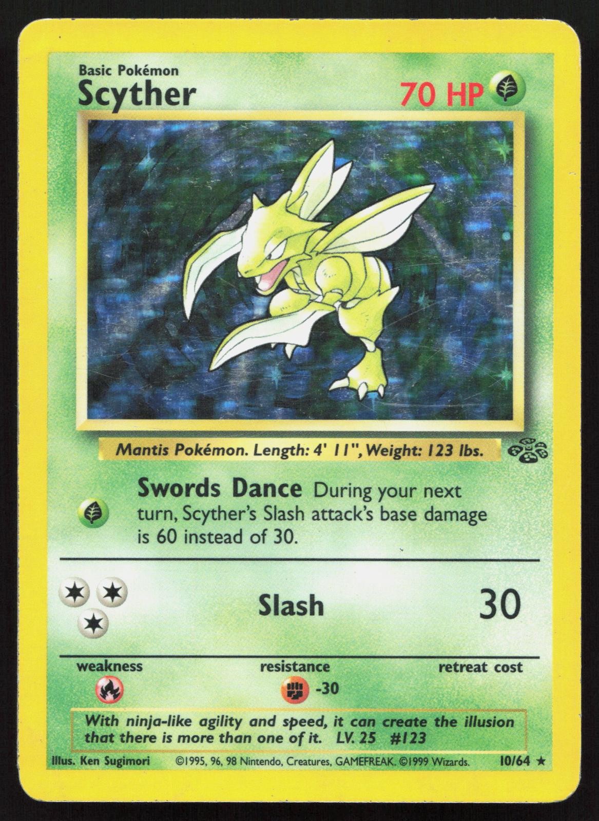 Scyther 10/64 Jungle Pokemon Holo Scyther 10/64 Jungle Pokemon Holo