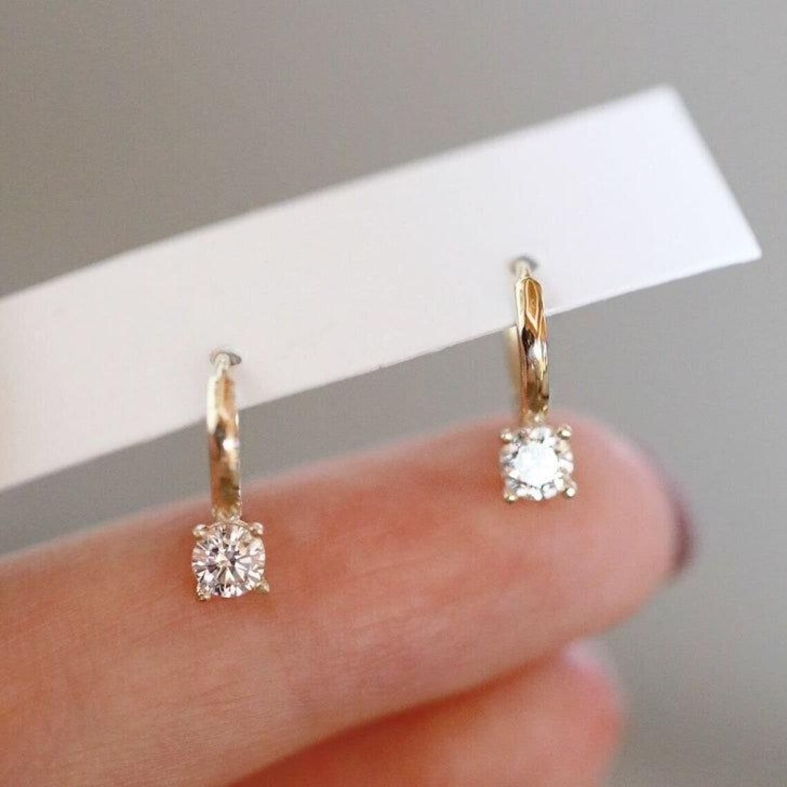 Christmas Sale 0.60Ct Round Cut Natural Diamond Hoops Earrings 14k Yellow Gold