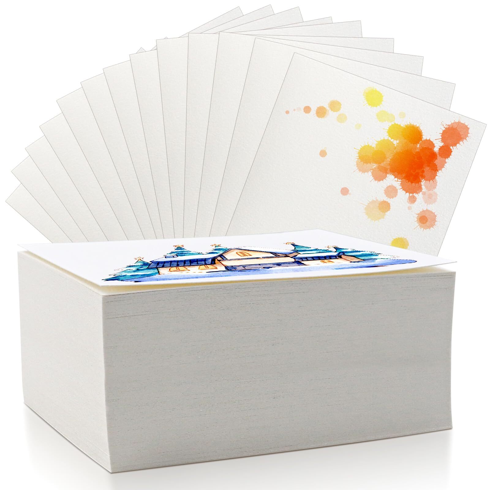 120Pcs 100% Rag Cotton White Watercolor Paper Cold Press Paper Drawing